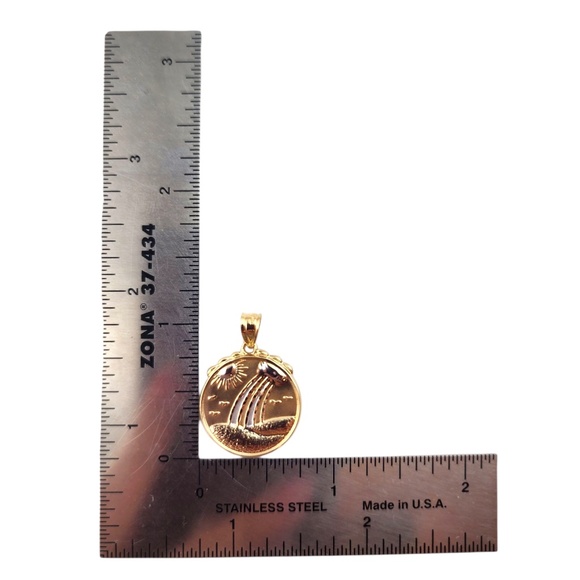 14K Yellow and White Gold "With Love All Things Are Possible" Pendant #21984 - Picture 10 of 14